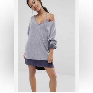 Free People La Boheme All About It Off The Shoulder Sweatshirt Dress - Size XS